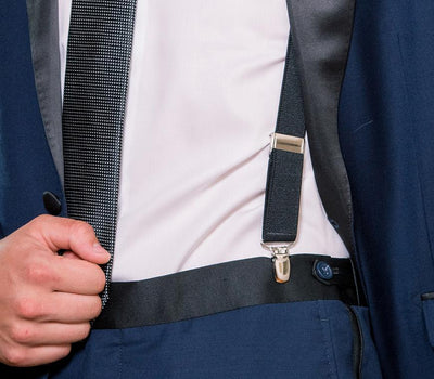 Bretelles élastiques Modaitalia, Thème Blason, Rouges, Taille Unique Homme