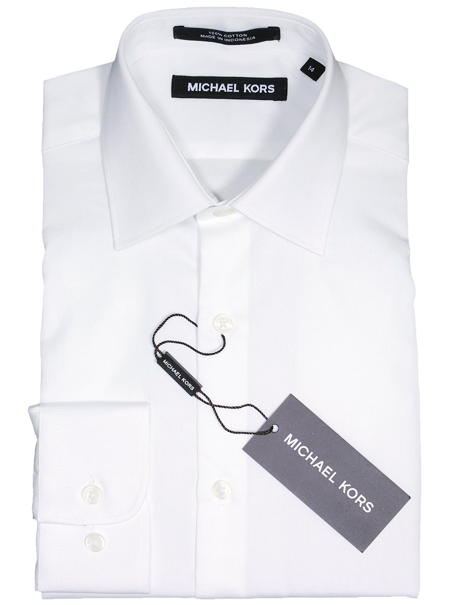 Michael Kors 17100 Boy's Dress Shirt - Solid Broadcloth - White