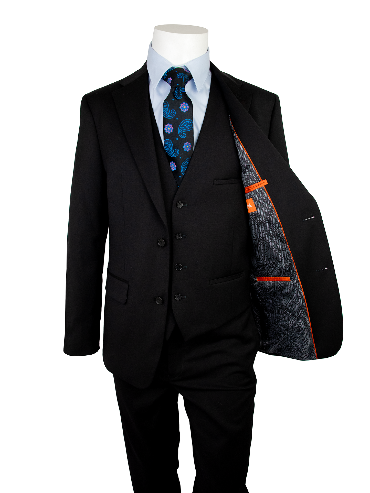 Tallia 32274V Young Men's Vest - Skinny Fit - Black