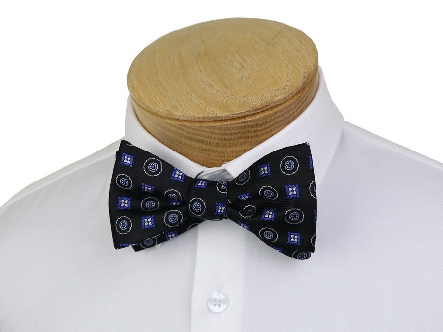 ScottyZ 33023 Young Men's Bow Tie - Medallion - Black/White/Blue