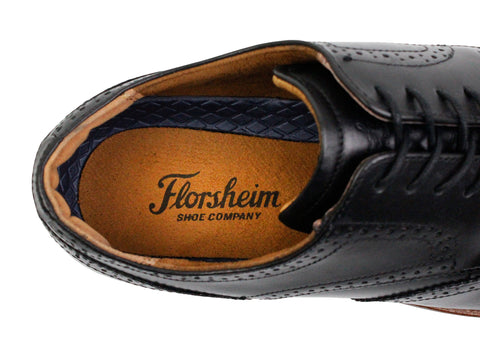 Image of Florsheim 33598 Young Men's Dress Shoe - Wing Tip Oxford - Smooth - Black