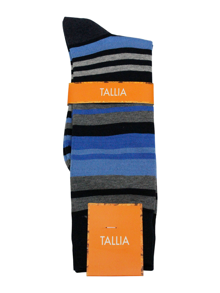 Tallia Mens Socks - 34168 - Stripe - Blue/Grey