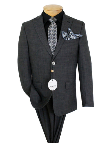 Image of PinoPorte 35891 Boy's Suit - Plaid - Charcoal