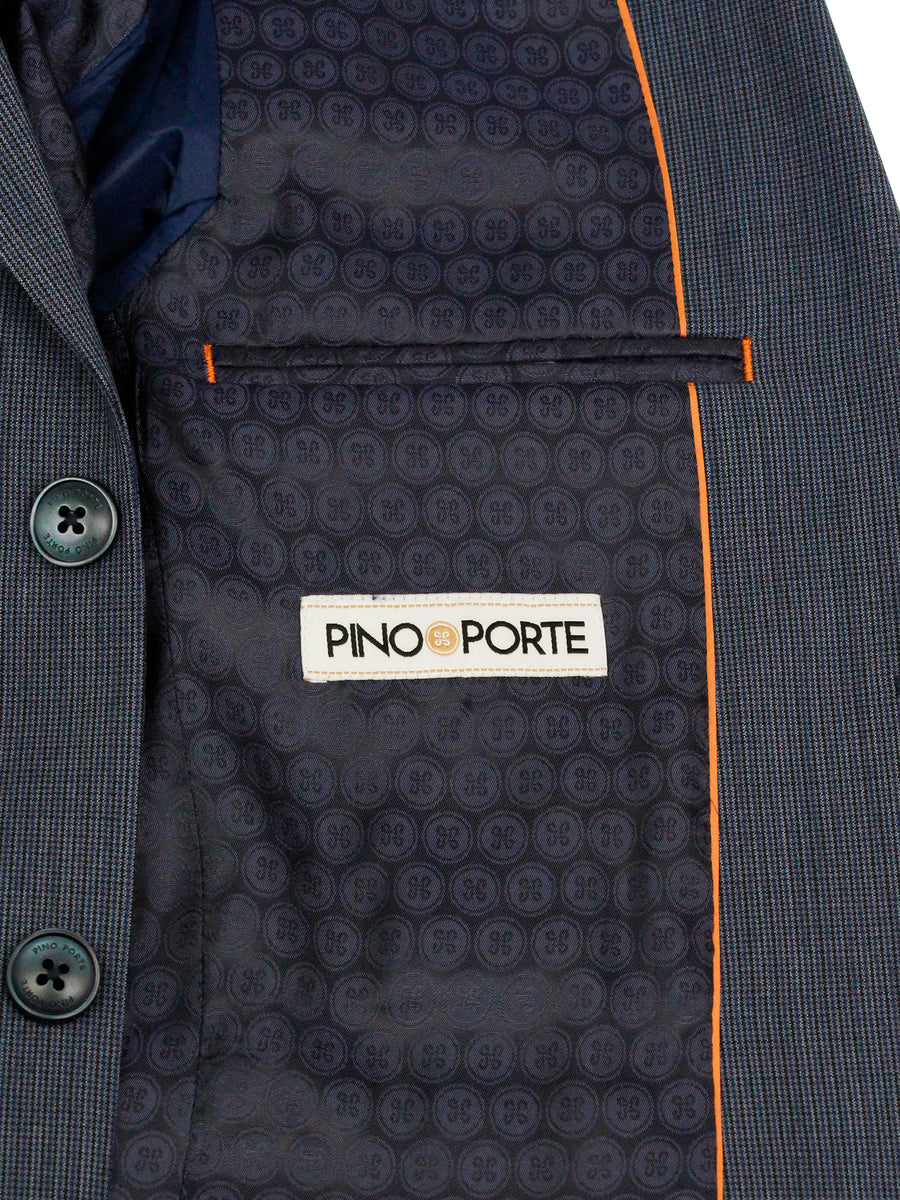 PinoPorte 35898 Boy's Suit - Mini Houndstooth - Blue