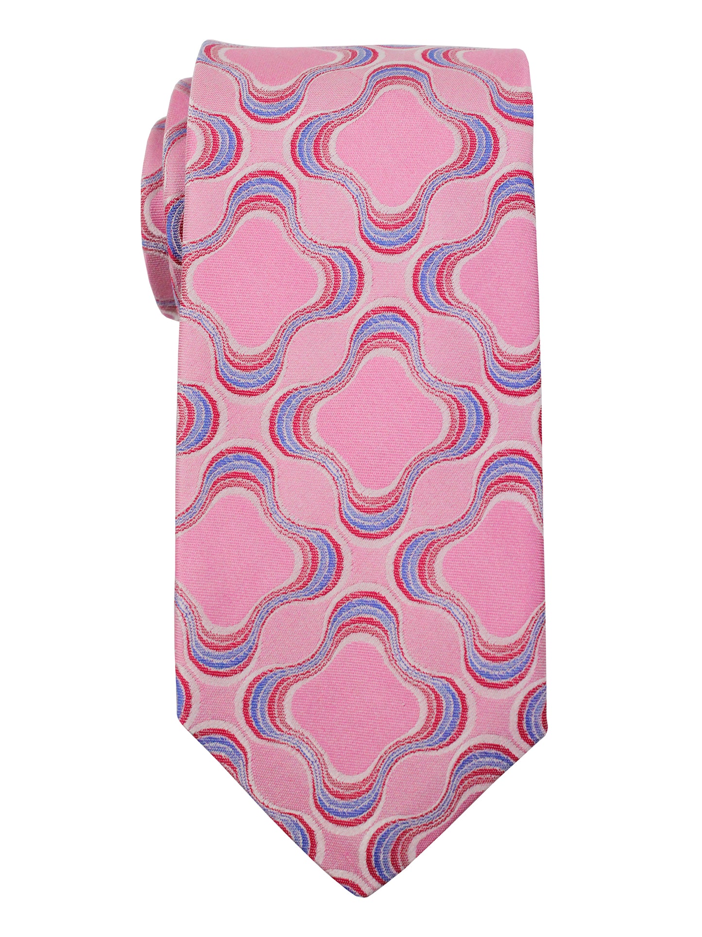 Dion 36078 Boy's Tie - Warp Geo Diamonds - Pink/Blue