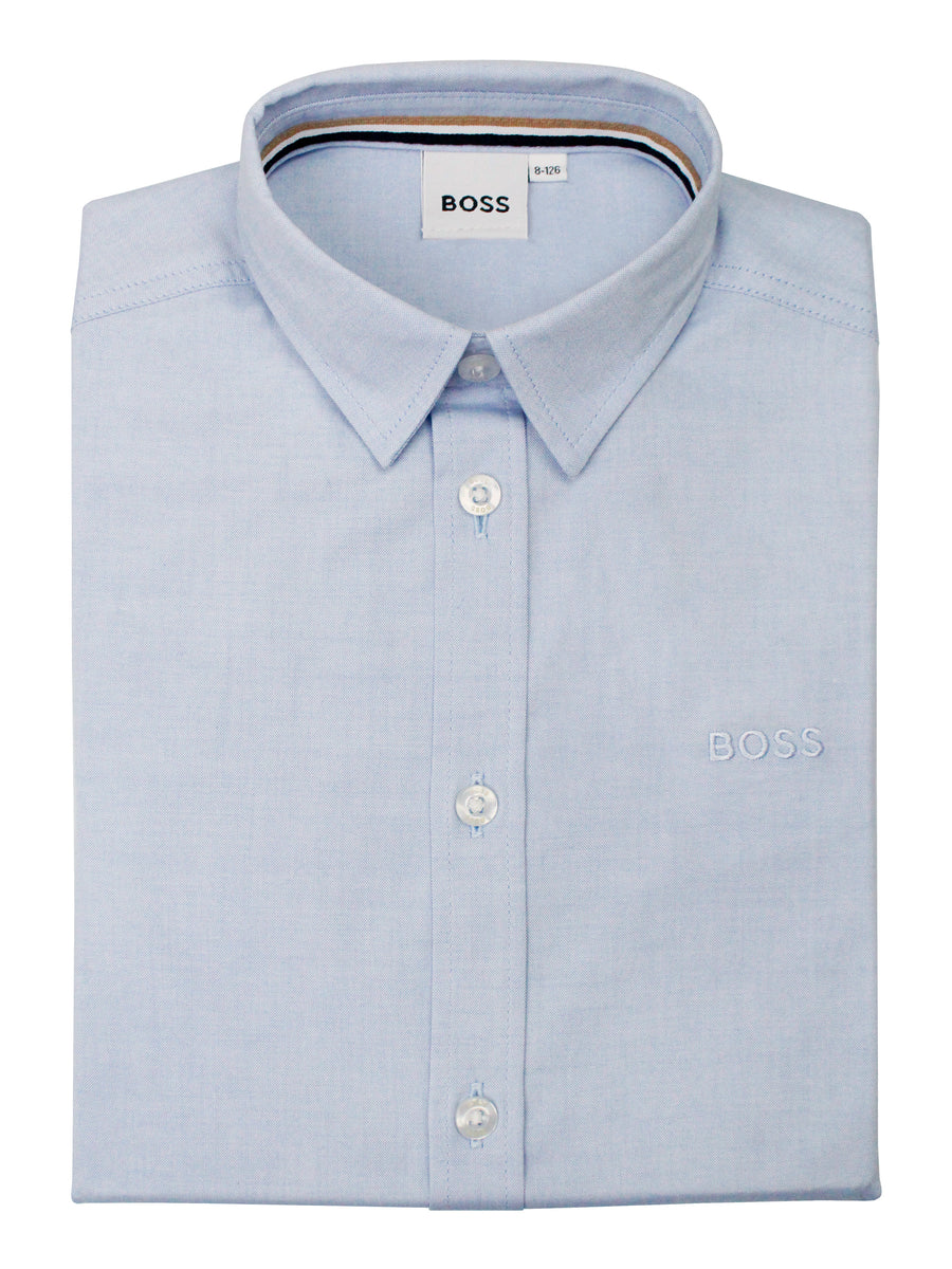 Boss Kidswear 36325 Boy's Dress Shirt-Oxford-Pale Blue