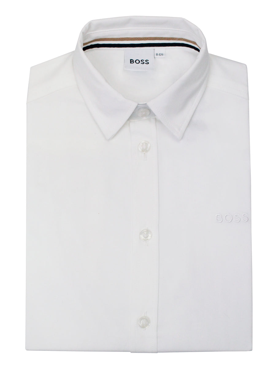 Boss Kidswear 36710 Boy's Dress Shirt-Oxford-White