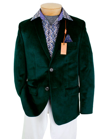 Image of Tallia 36791 Boy's Sport Coat - Velvet - Emerald
