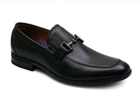Image of Florsheim 37184 Young Men's Dress Shoe - Zaffiro Moc Toe Bit Loafer - Black