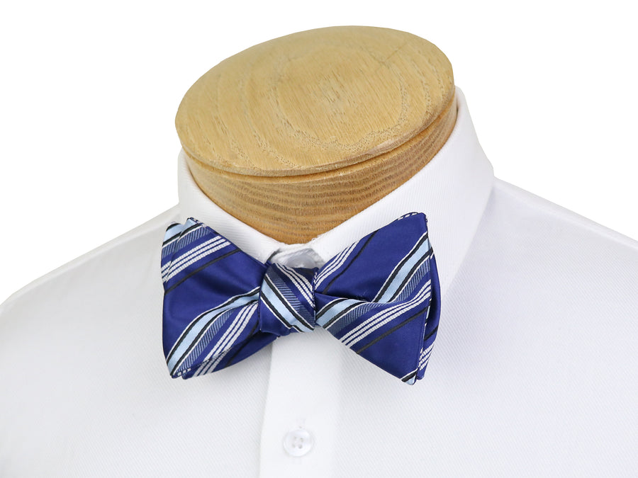 ScottyZ 37593 Young Men's Bow Tie - Stripe - Blue/Powder/White