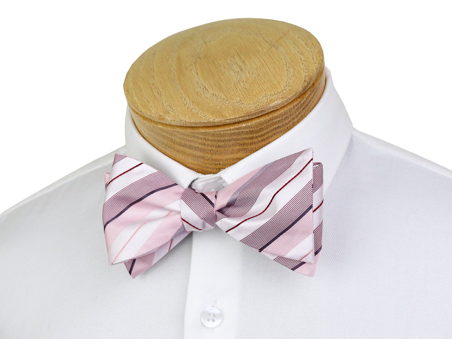 ScottyZ 37595 Young Men's Bow Tie - Stripe - Pink/White/Red