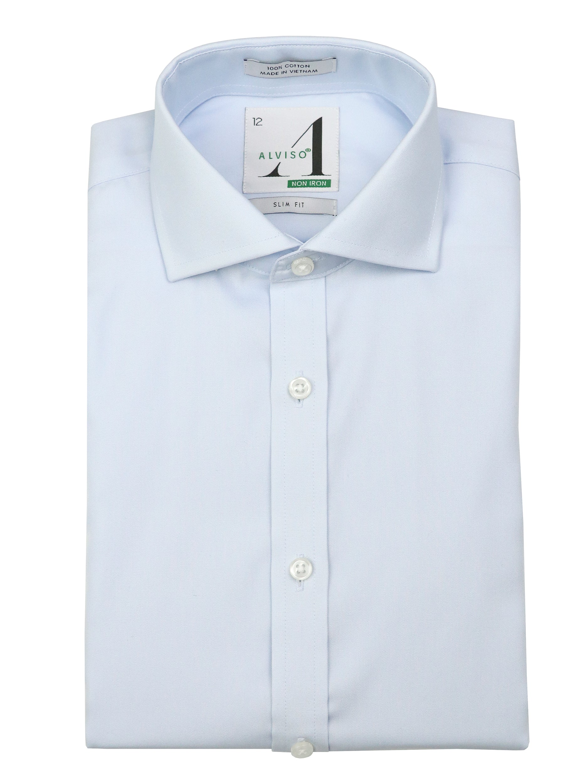Alviso 37642 Boy's Dress Shirt - Solid - Slim Fit - Sky 16 Slim / Sky Alviso 37642 Boy's Dress Shirt - Solid - Slim Fit - Sky 16 Slim / Sky