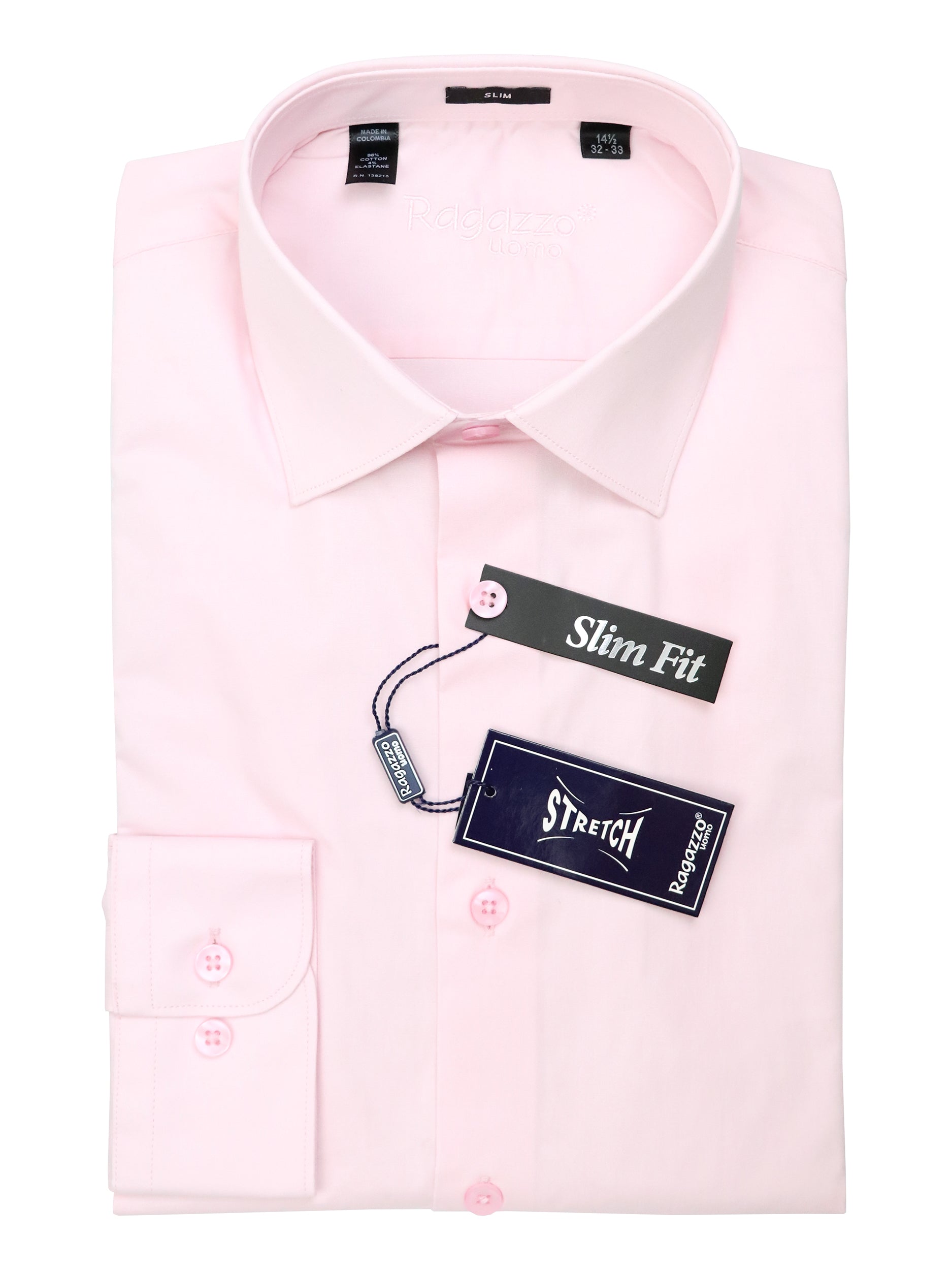 Ragazzo 37976 Young Men's Dress Shirt - Stretch - Light Pink 17.5L / L/PINK Ragazzo 37976 Young Men's Dress Shirt - Stretch - Light Pink 17.5L / L/PINK