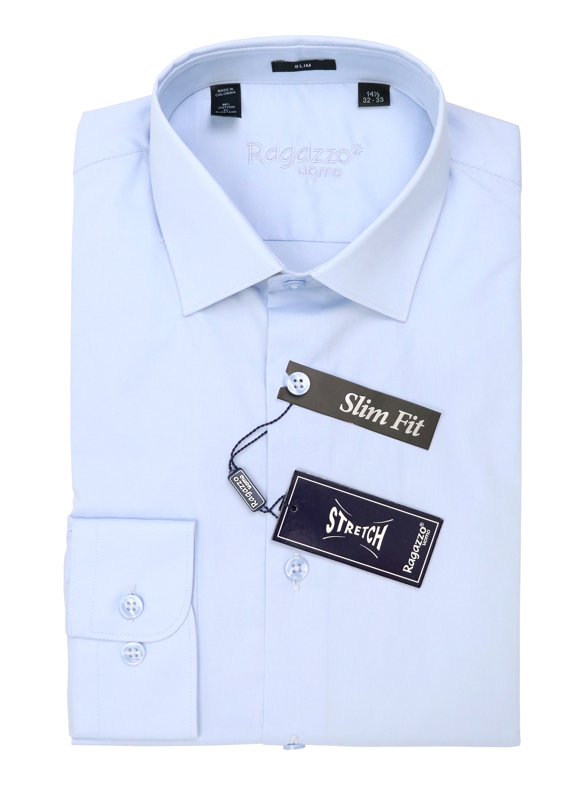 Ragazzo 37990 Young Men's Dress Shirt - Stretch - SKY 14.5L / SKY Ragazzo 37990 Young Men's Dress Shirt - Stretch - SKY 14.5L / SKY
