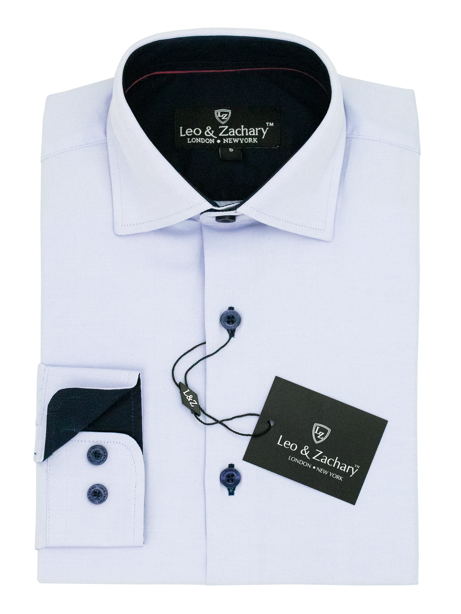 leo and zachary dress shirts LEO & ZACHARY: Boy's Dress Shirt 16 / Blue