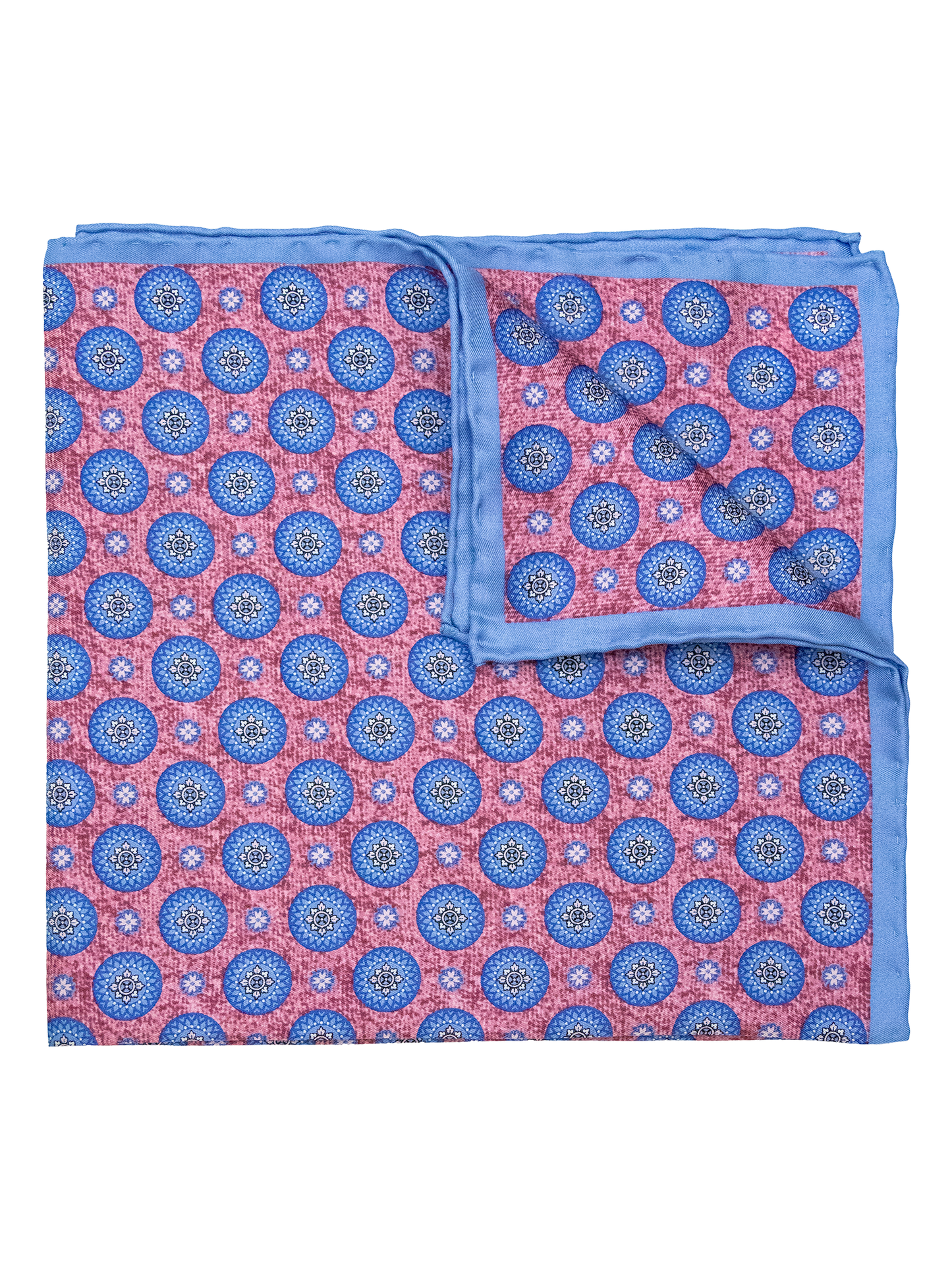 Heritage House 38260 Pocket Square - Medallion - Pink/Powder