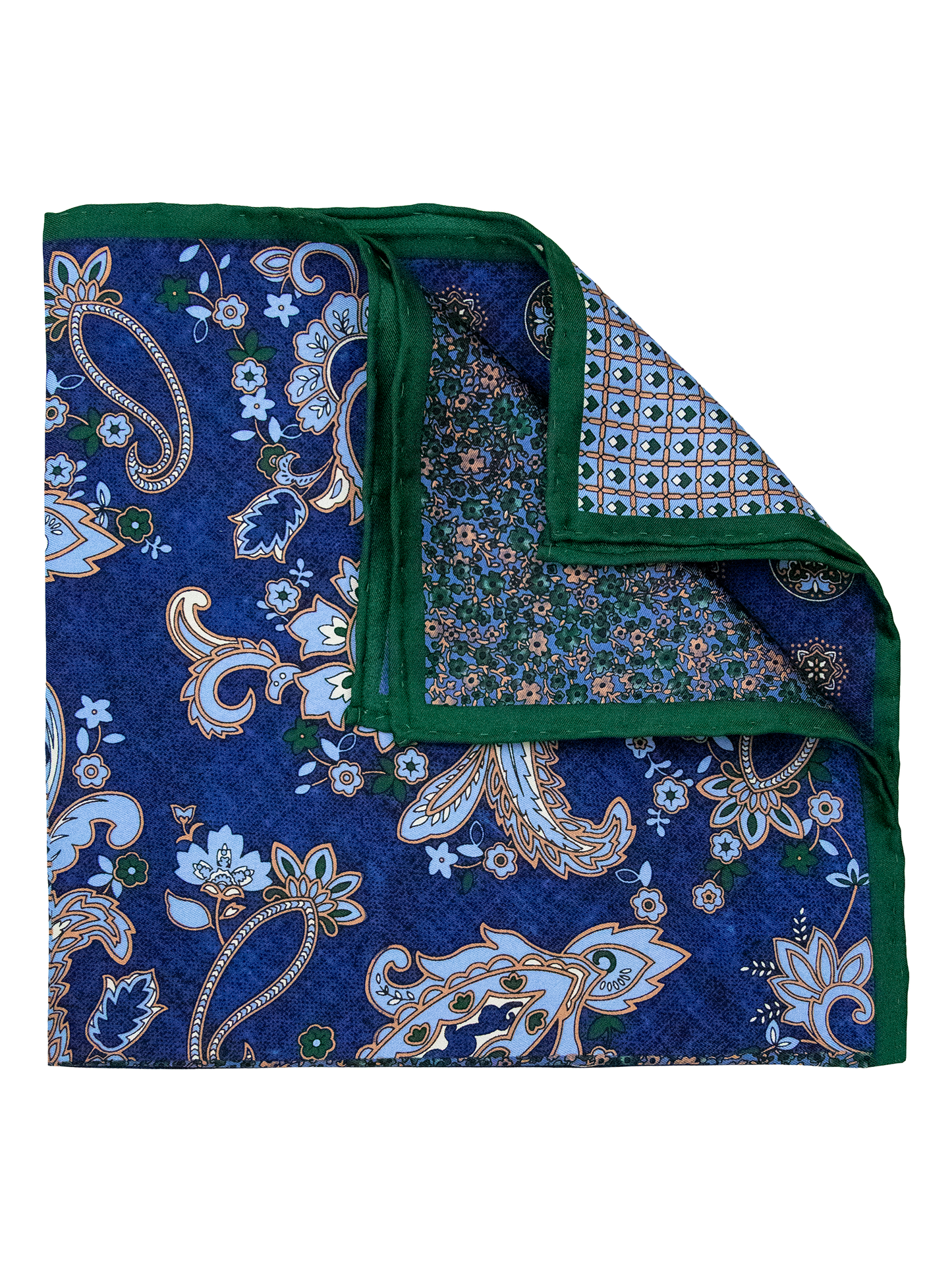 Heritage House 38271 Pocket Square - 4-in-1 - Green/Powder/Navy