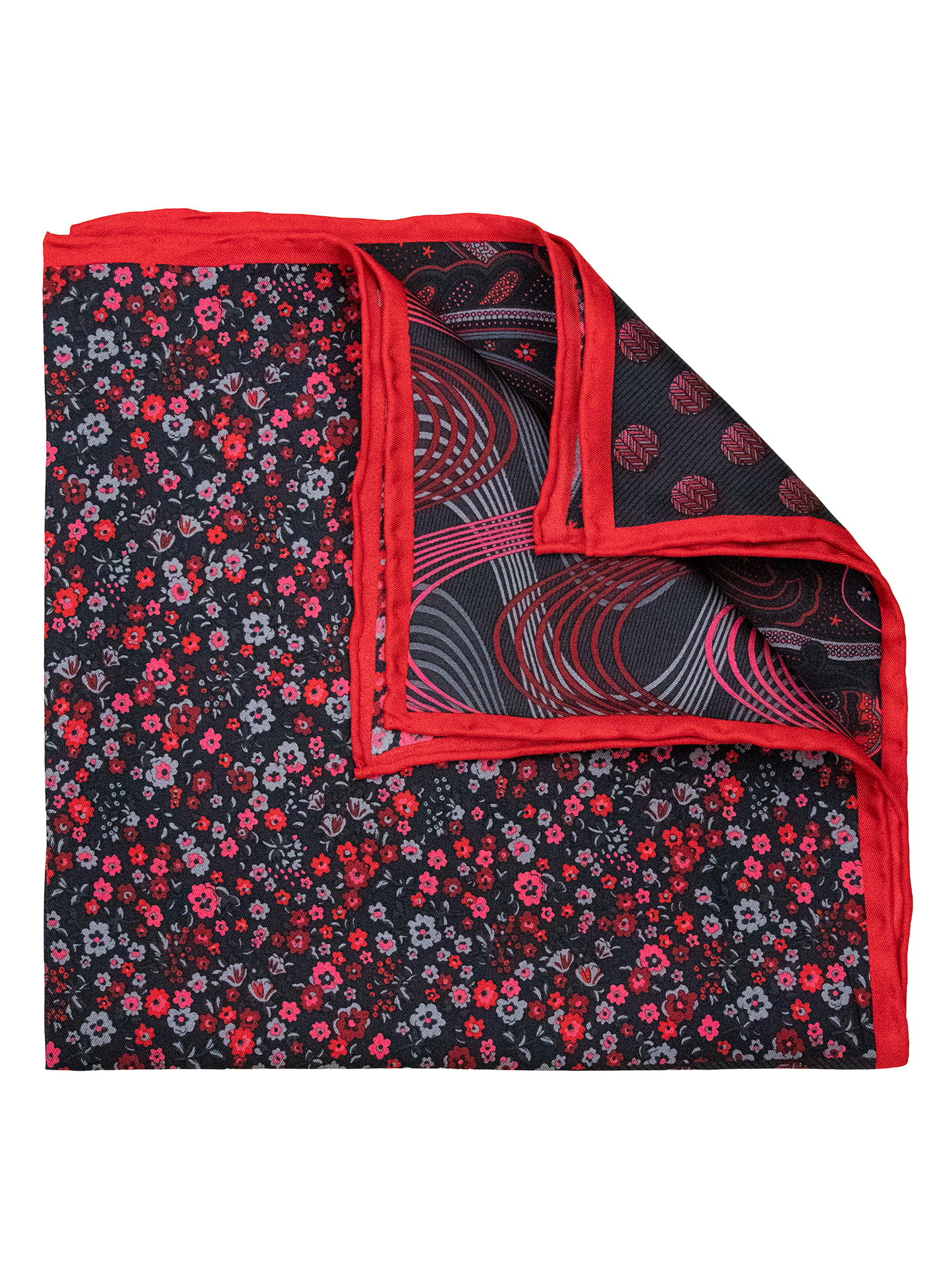 Heritage House 38275 Pocket Square - 4-in-1 - Red/Black
