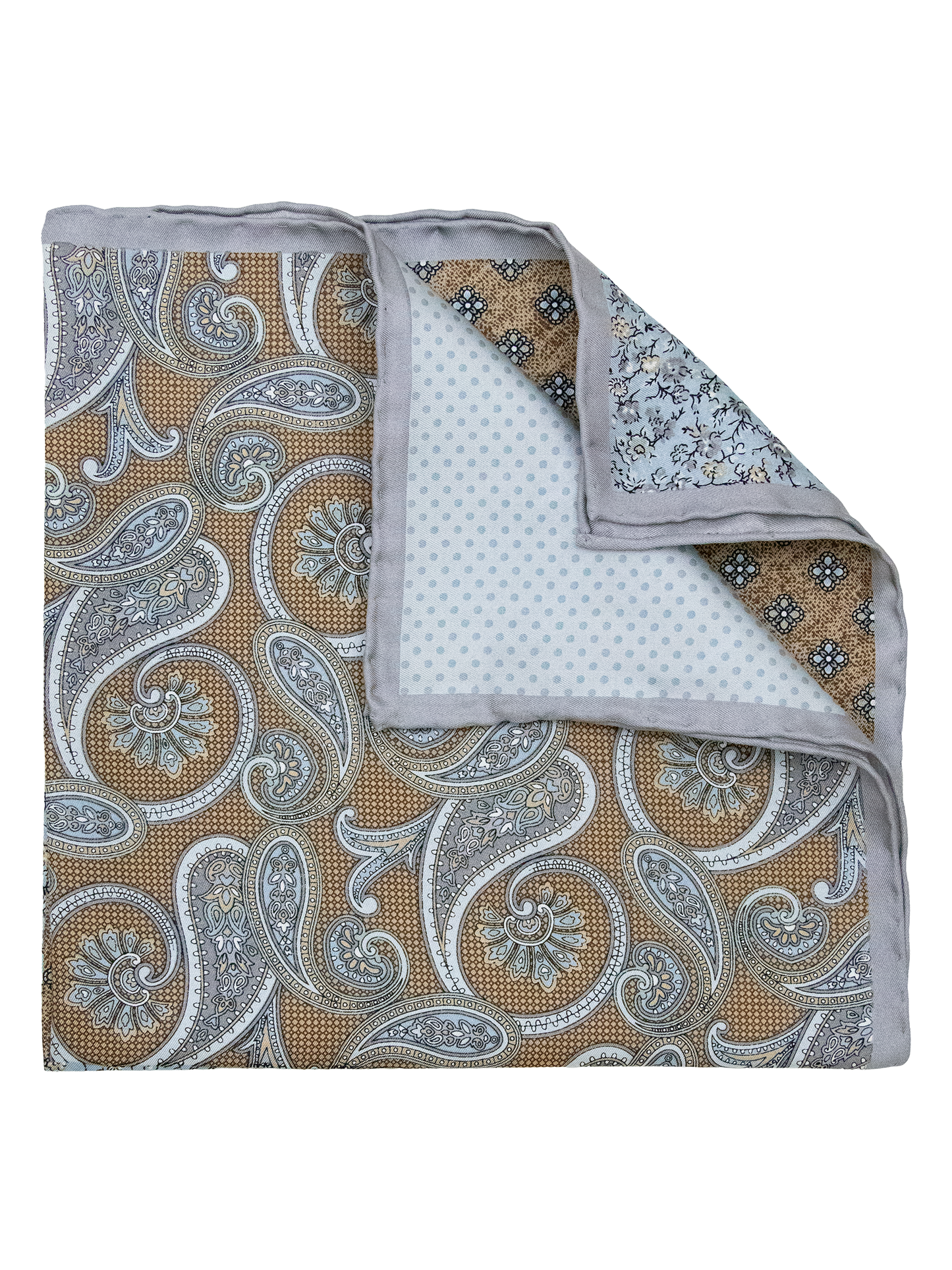 Heritage House 38288 Pocket Square - Neat - Silver/Gold/White
