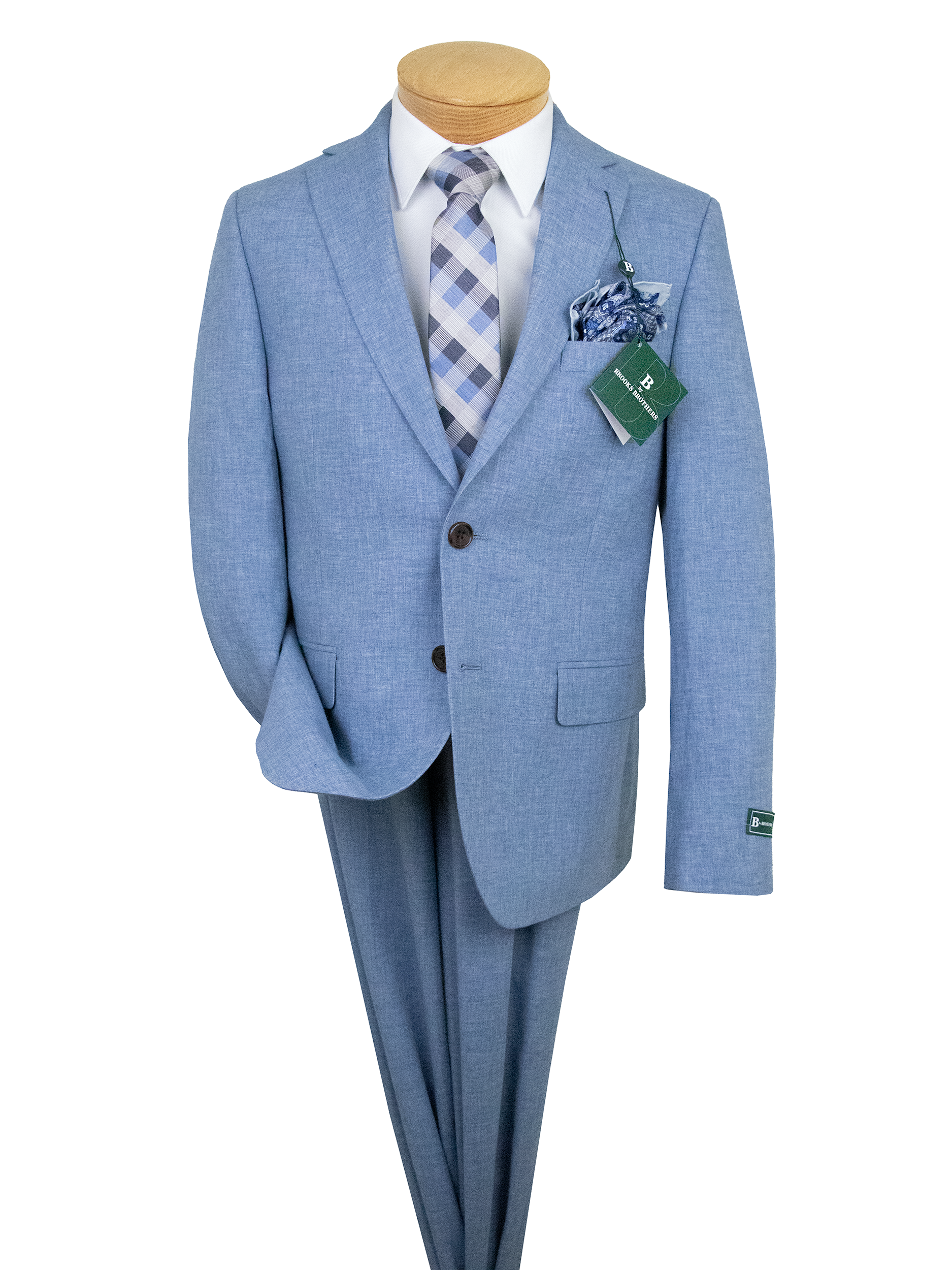 slim fit dress slacks B by Brooks Brothers 39043 Boy's Suit Jacket - Linen Look