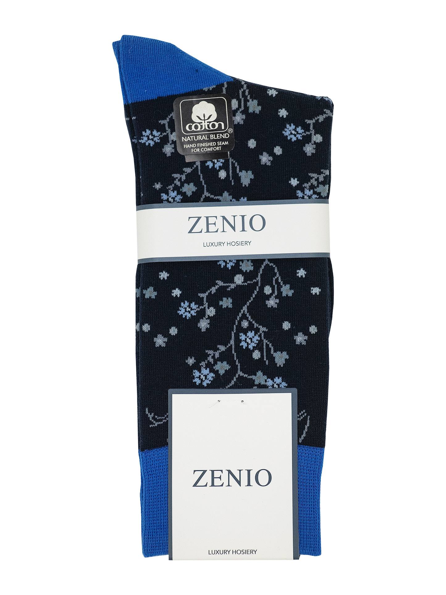Zenio 39101 Boys' Socks - Floral - Blue/Navy