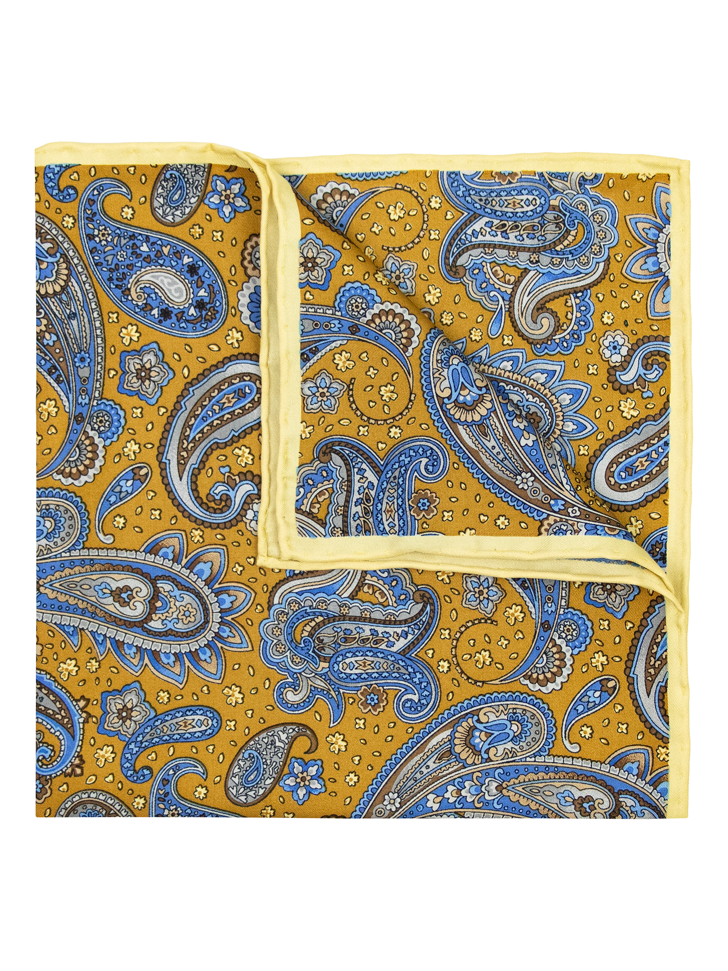 Heritage House 39687 Pocket Square - Paisley - Gold/Powder
