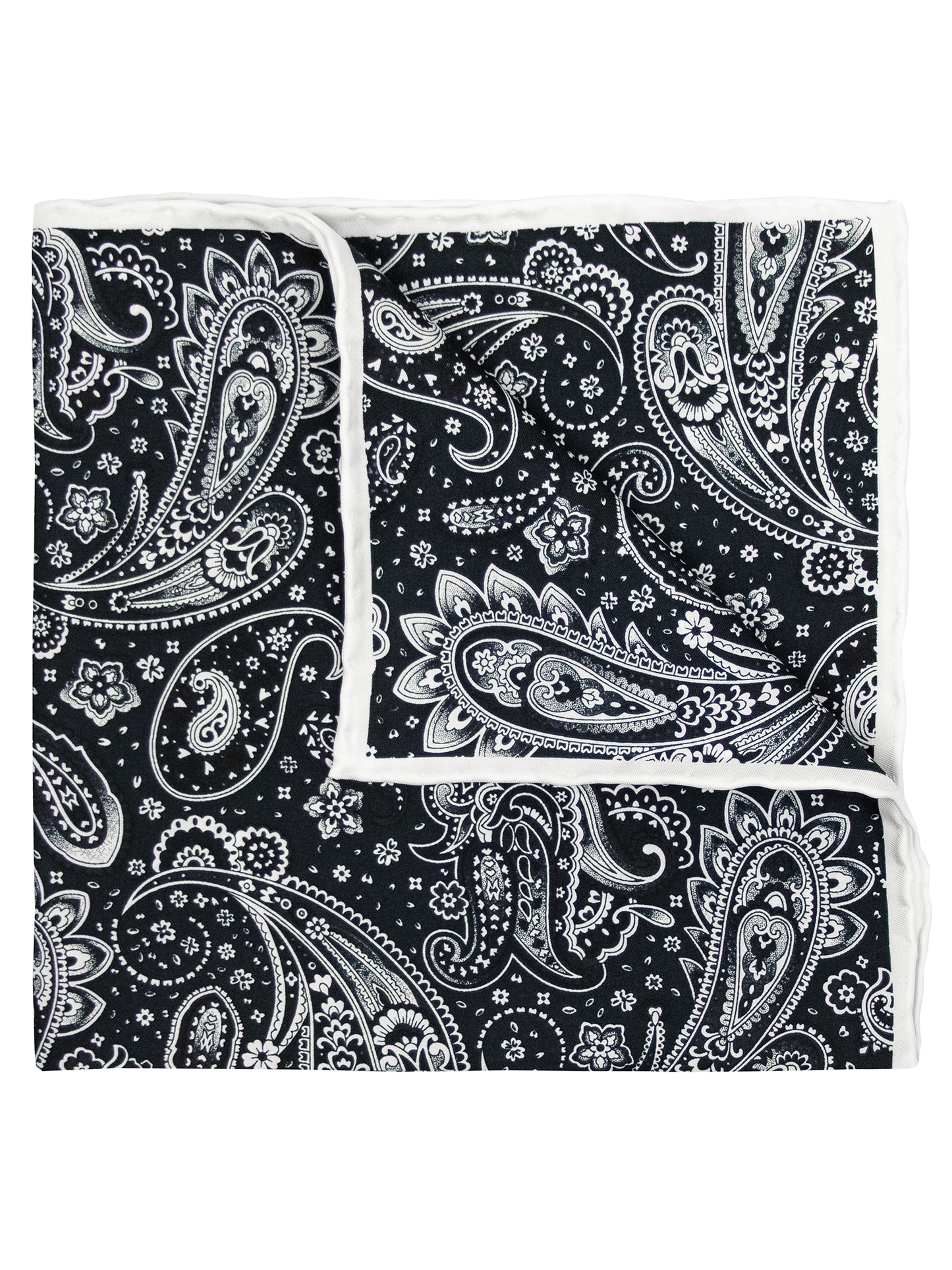 Heritage House 39688 Pocket Square - Paisley - Black/White