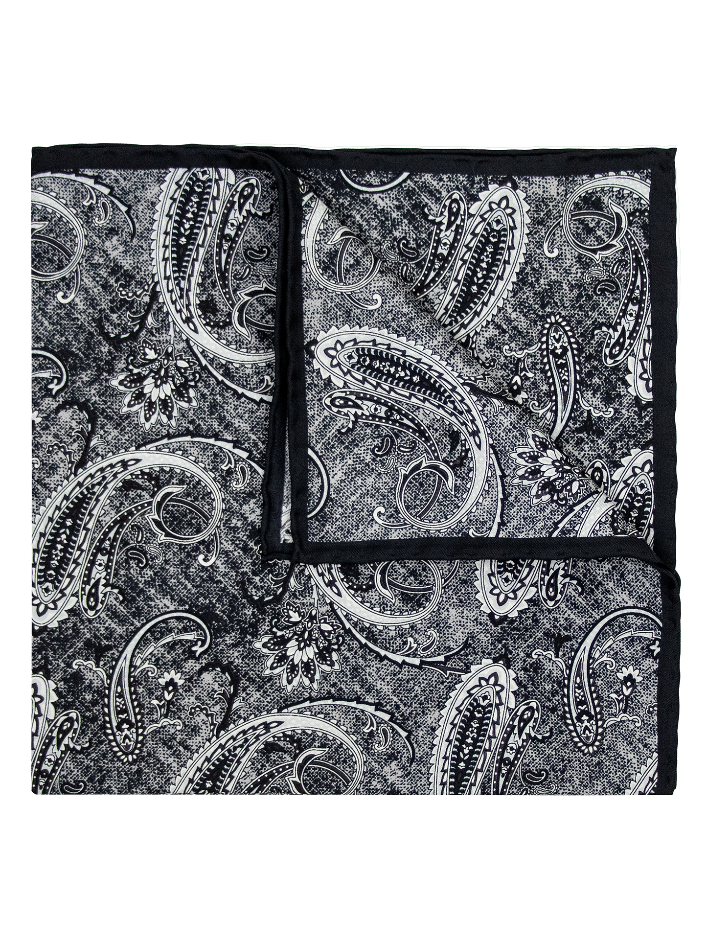 Heritage House 39691 Pocket Square - Paisley - Grey/Black