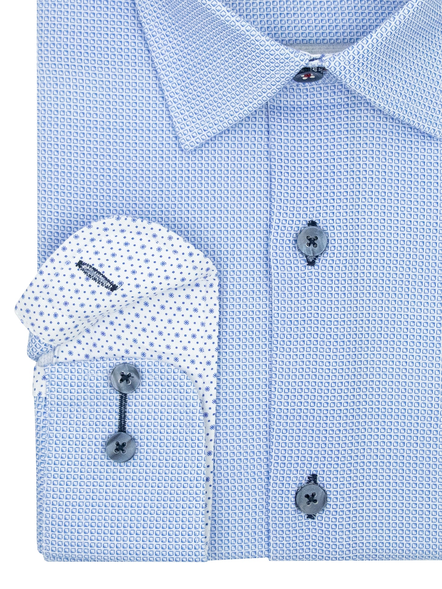 7 Downie St. 39758 Boy's Long Sleeve Sport Shirt - Neat - Blue