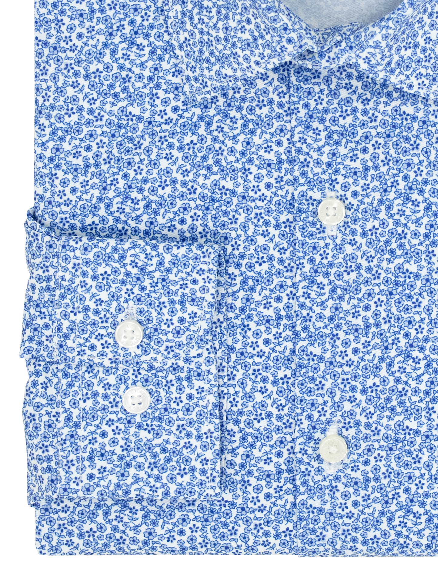 Michael Kors 39941 Boy's Dress Shirt - Floral - White/Blue