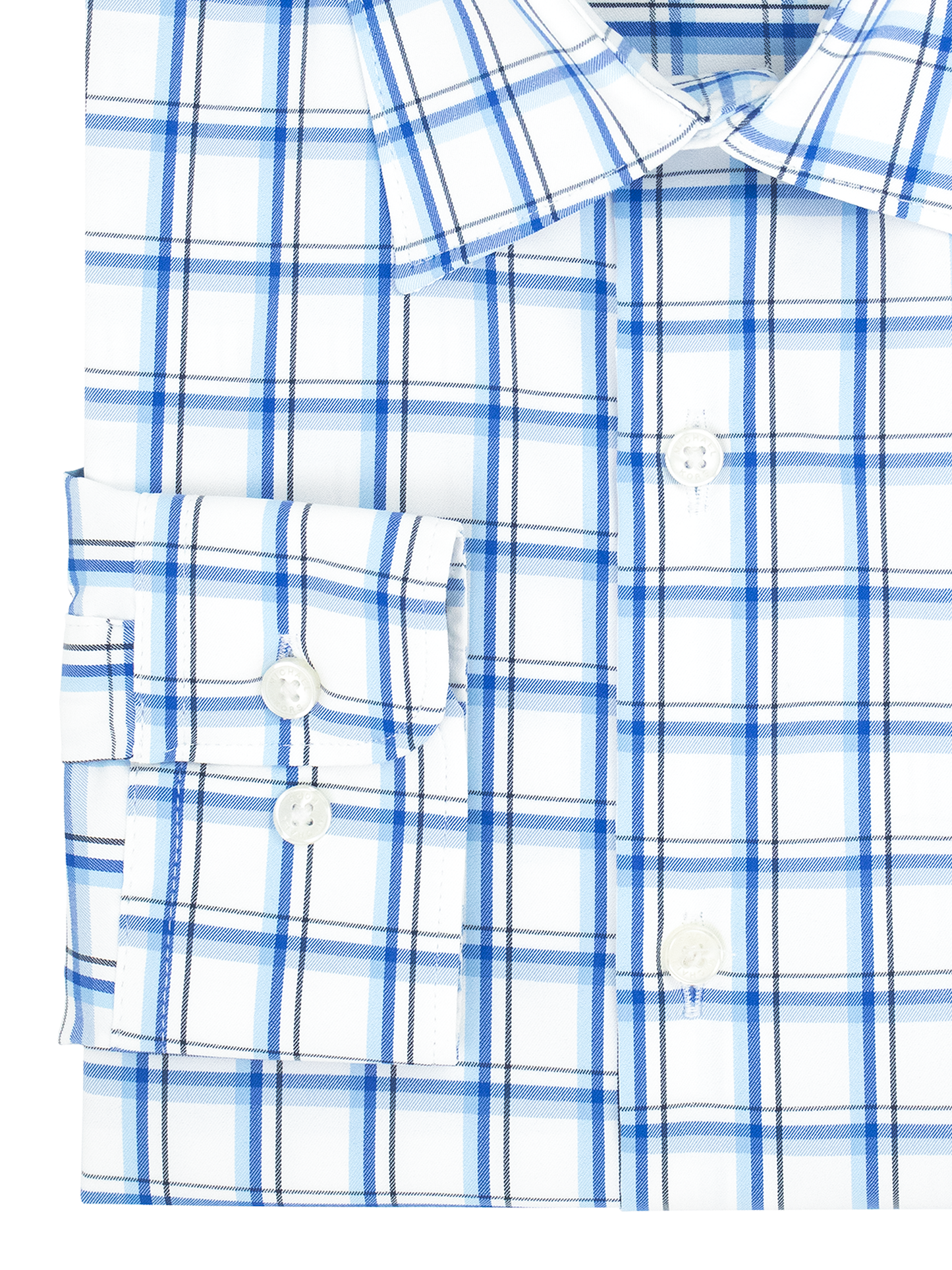 Michael Kors 39955 Boy's Dress Shirt - Plaid - Blue/White