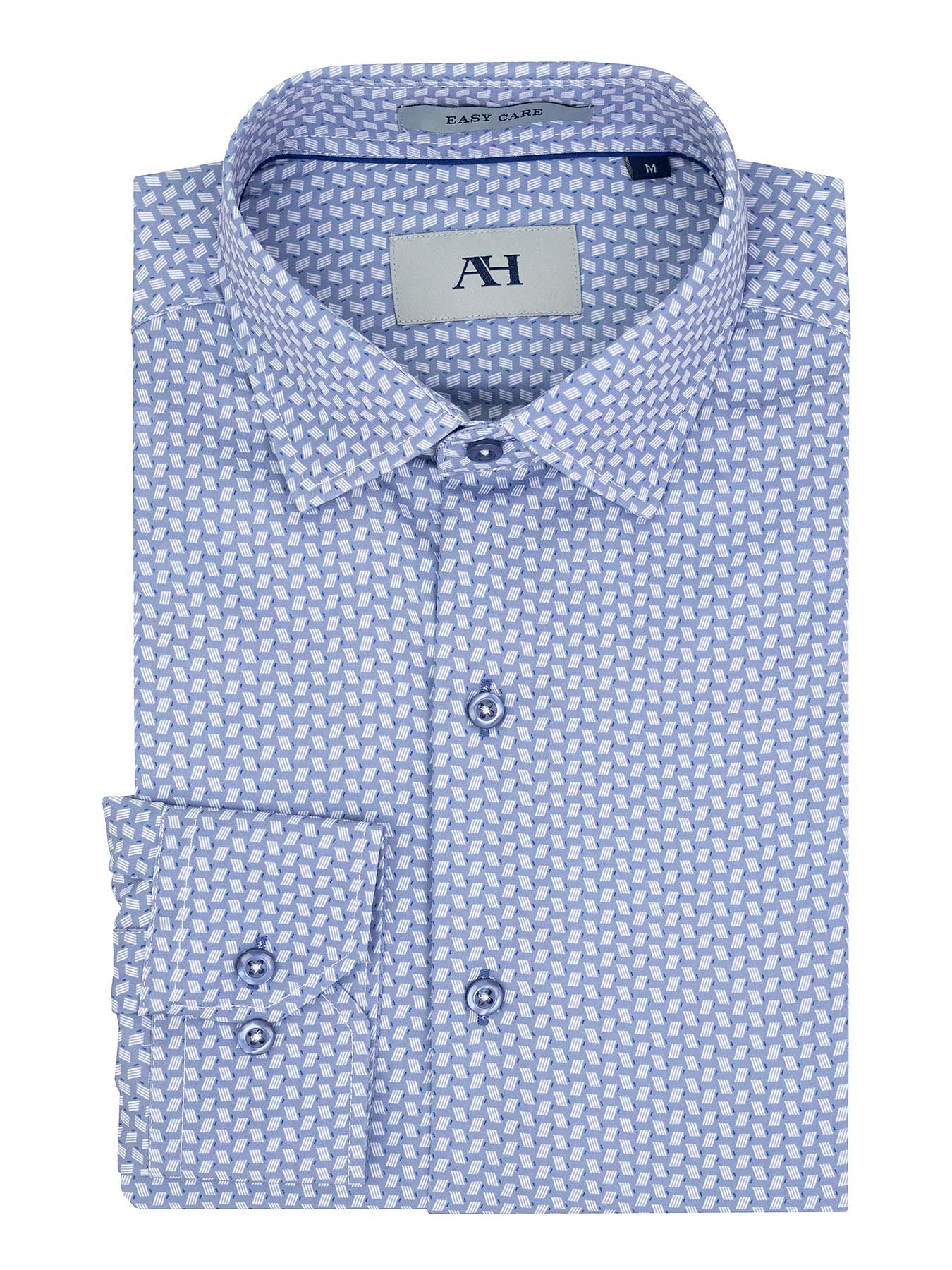 American Heritage 40175 Young Men's Long Sleeve Sport Shirt - Tile - Blue/Grey