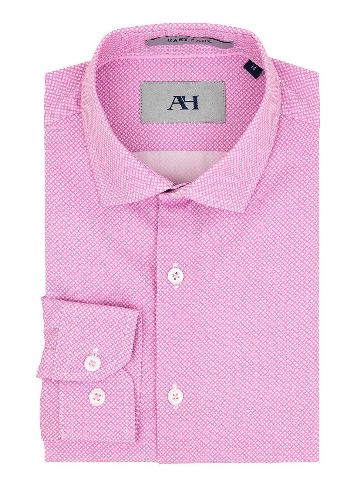 American Heritage 40189 Boy's Long Sleeve Sport Shirt - Diamond - Pink