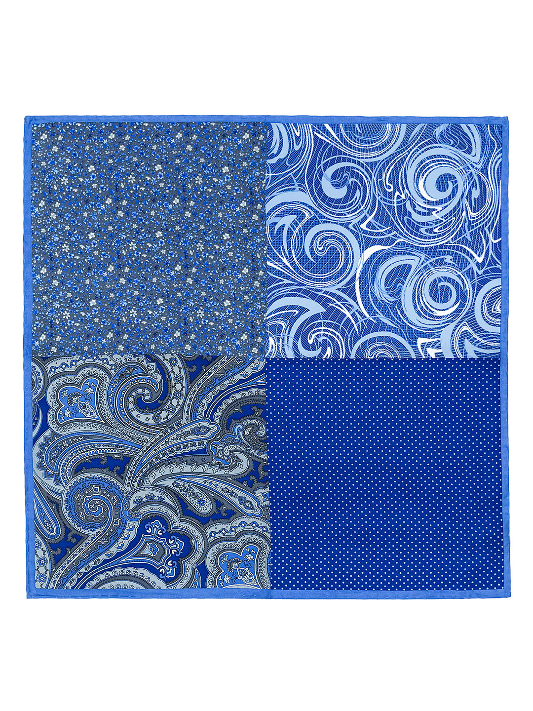 Heritage House 40706 Pocket Square - 4-in-1 - Blue/Grey