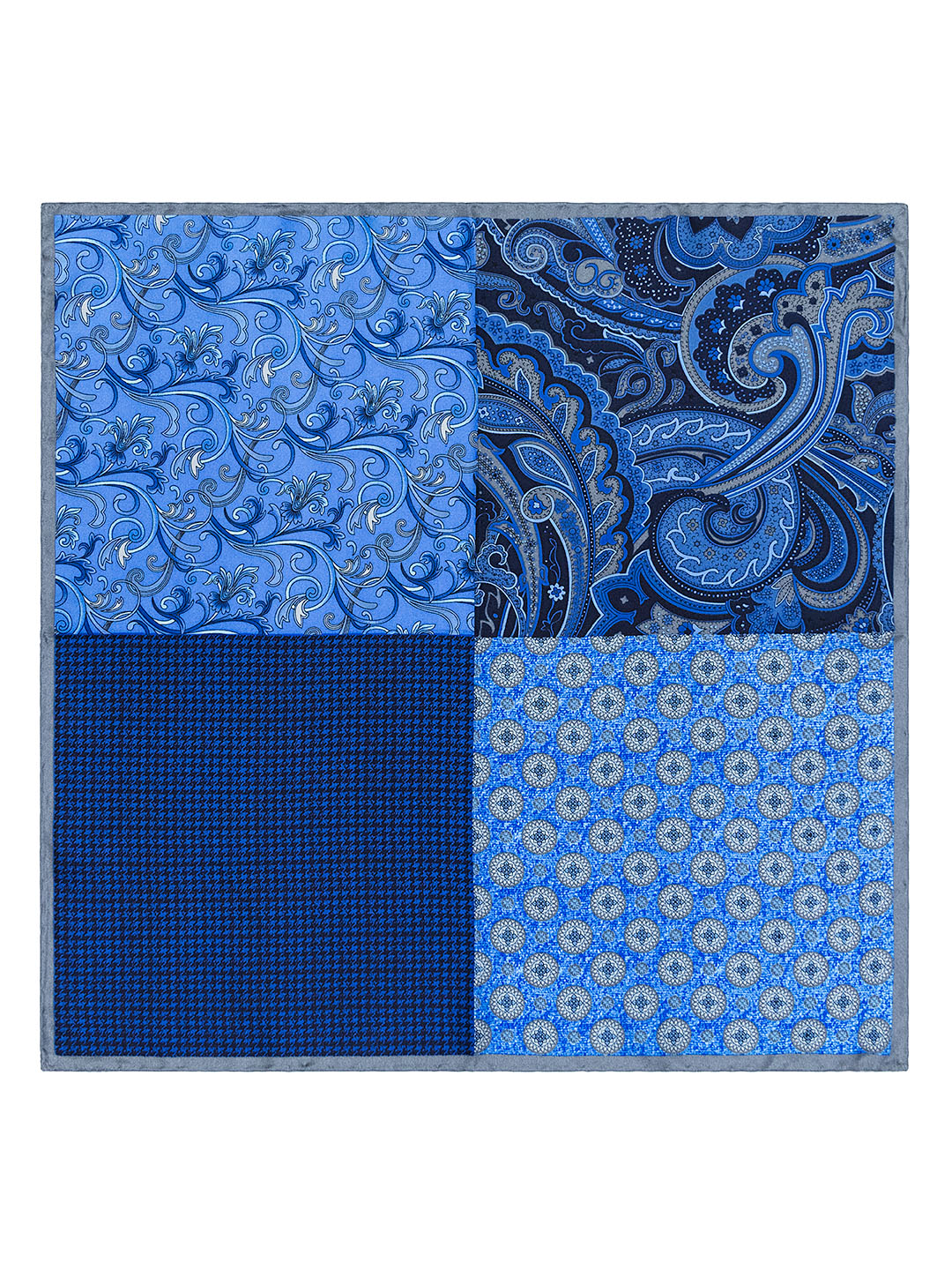 Heritage House 40708 Pocket Square - 4-in-1 - Blue/Grey