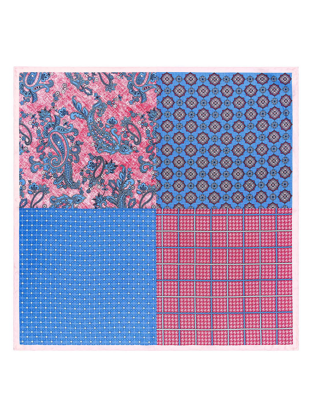 Heritage House 40710 Pocket Square - 4-in-1 - Pink/Blue