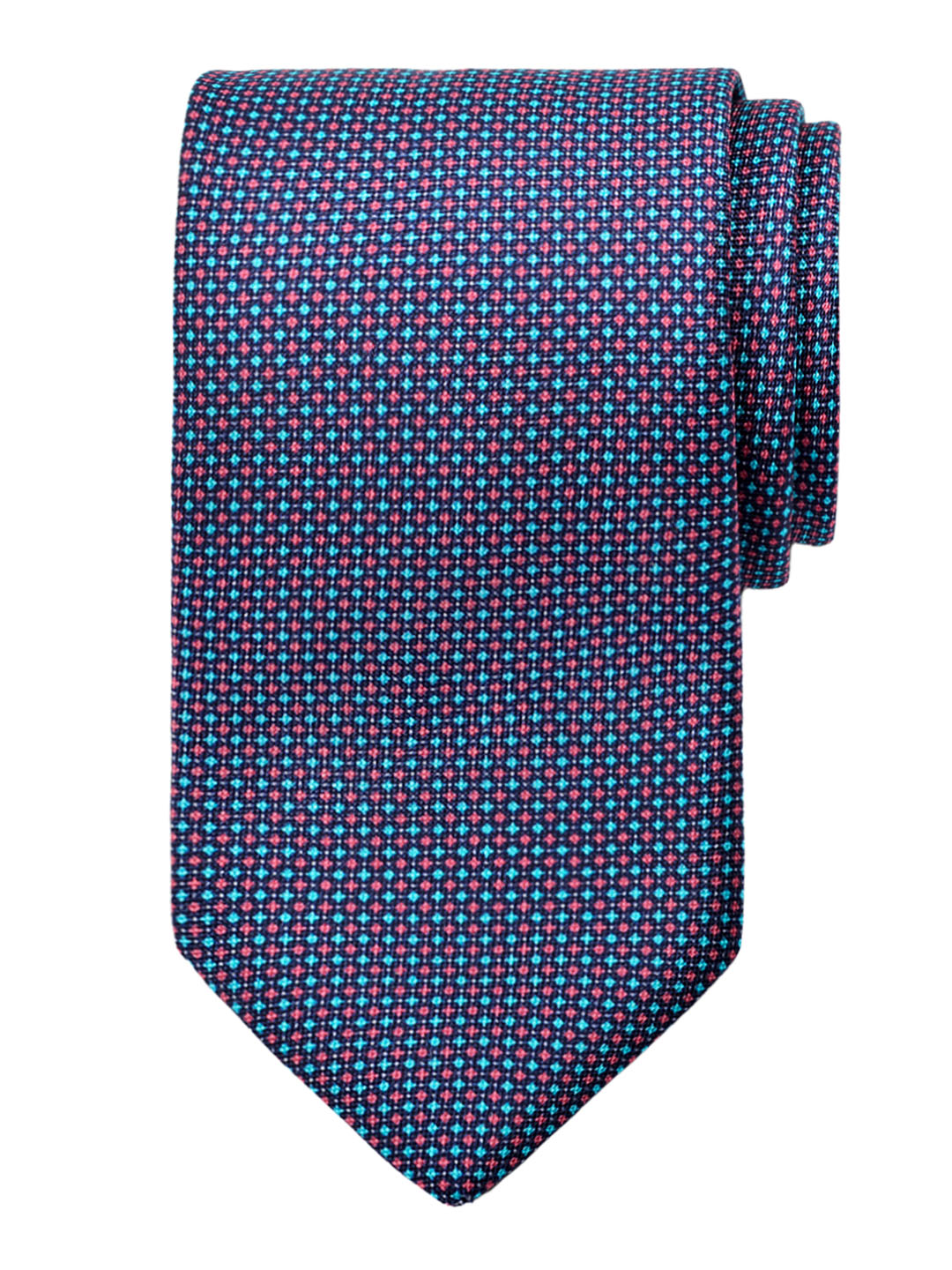 Dion 40852 Boy's Tie - Neat - Navy/Rose/Turquoise
