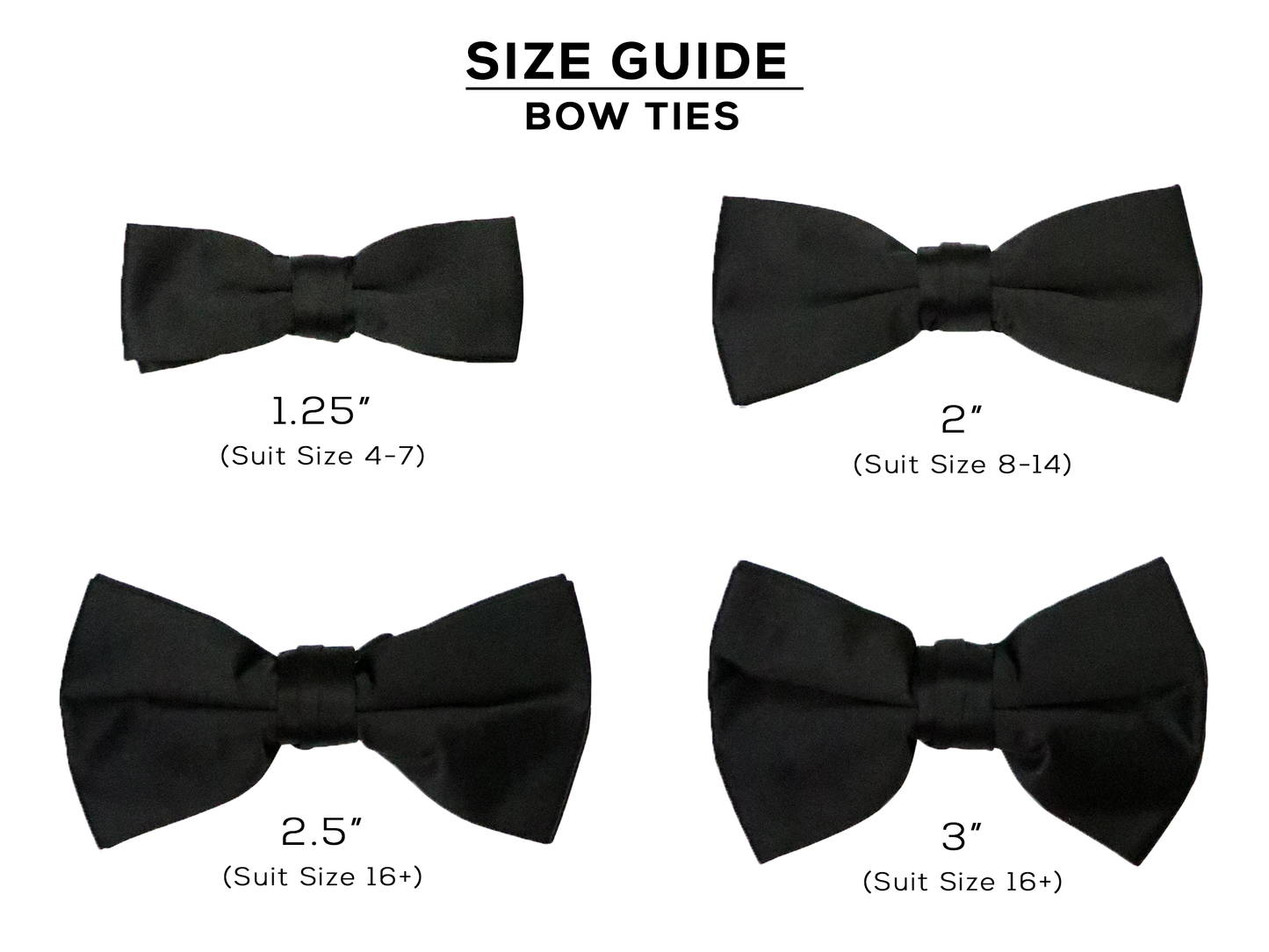 Heritage House 32844 Young Men's Bow Tie - Self-Tie - Solid - Black