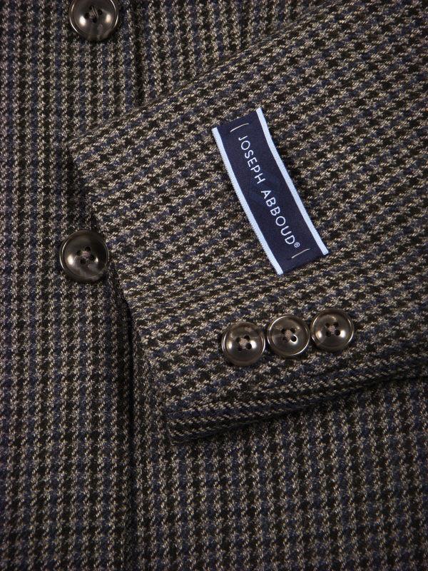 Joseph Abboud 11036 100% Tropical Worsted Wool Boy's Sportcoat - Houndstooth - Gray / Black, 2-Button Single Breasted