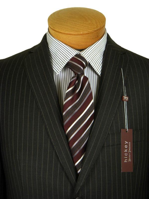 Hickey Freeman 11102 98% Tropical Worsted Wool/2% Elastane Boy's Suit - Stripe - Charcoal