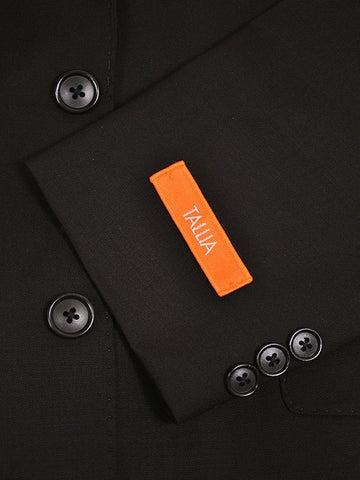 Image of Tallia 11264 Black Boy's Suit - Solid Gabardine - 100% Tropical Worsted Wool - Lined