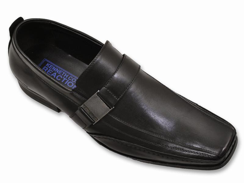 Kenneth Cole 12828 100% Leather Upper Boy's Shoe - Vamp Strap - Black