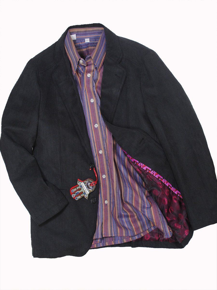 Lichiano Visconti 13011 Boy's Sport Coat - Brushed Corduroy - Black