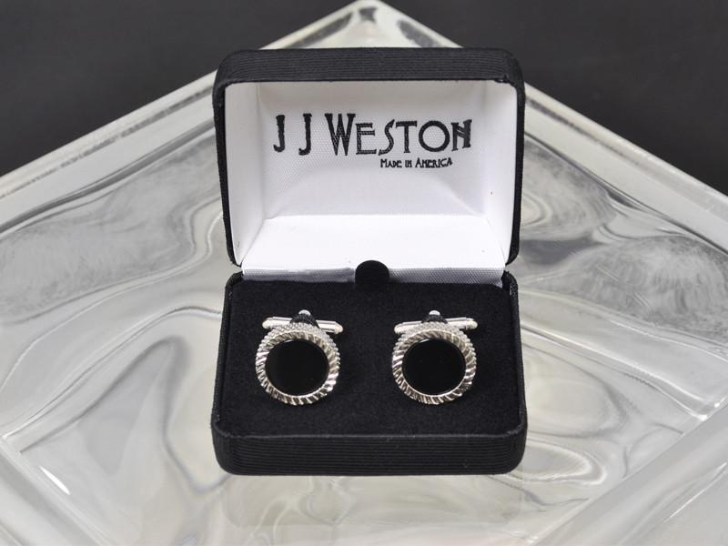 Boy's Cuff Links 14021 Black/Silver