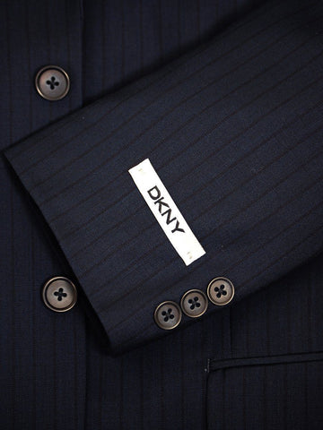Image of DKNY 14650 100% Wool Boy's Suit - Stripe - Navy