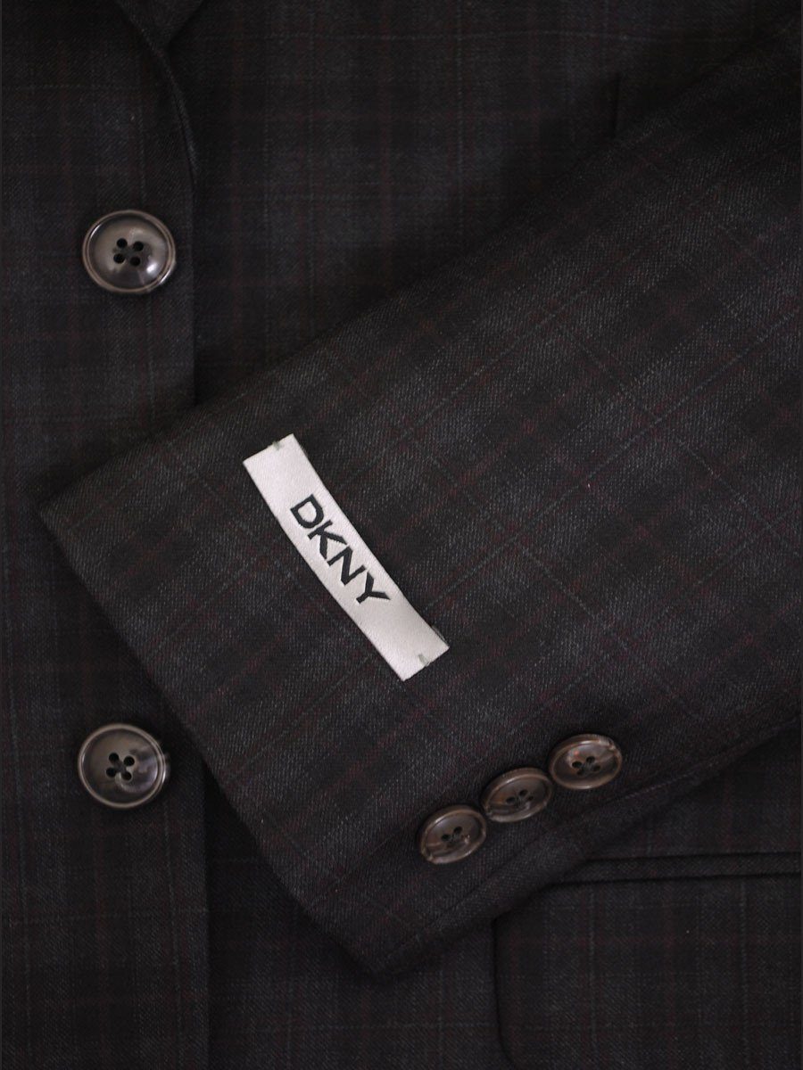 DKNY 14660 100% Tropical Worsted Wool Boy's Sport Coat - Plaid - Black