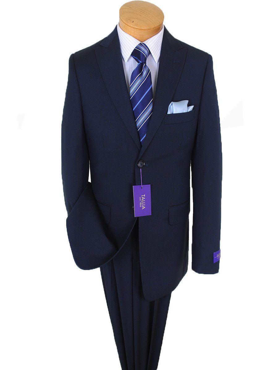Tallia Purple 15835 73% Polyester/ 27% Rayon Boy's Skinny Suit - Fine Line - Navy