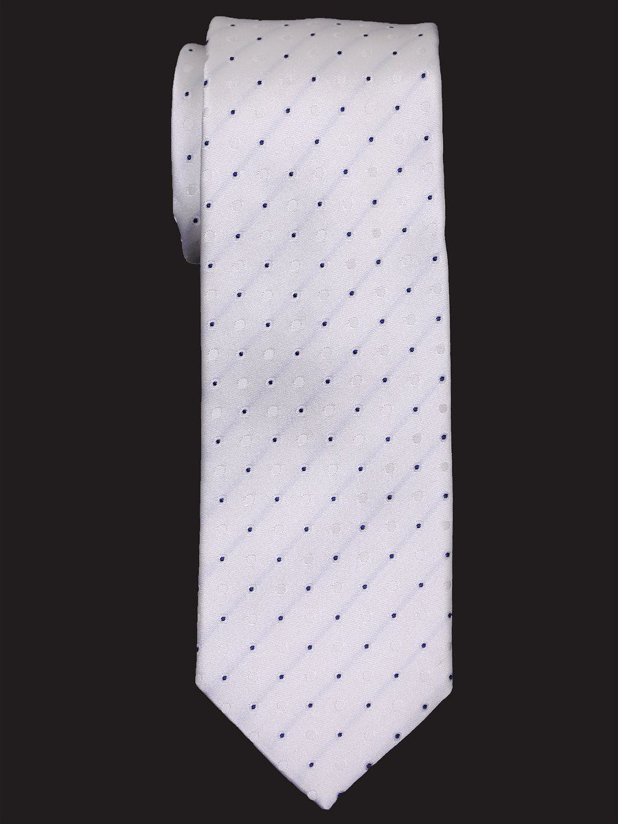Heritage House 16035 100% Woven Silk Boy's Tie - Neat - White/Black