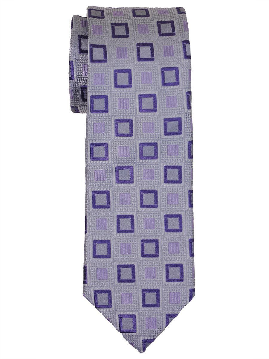Heritage House 16056 100% Woven Silk Boy's Tie - Neat - Silver/Purple