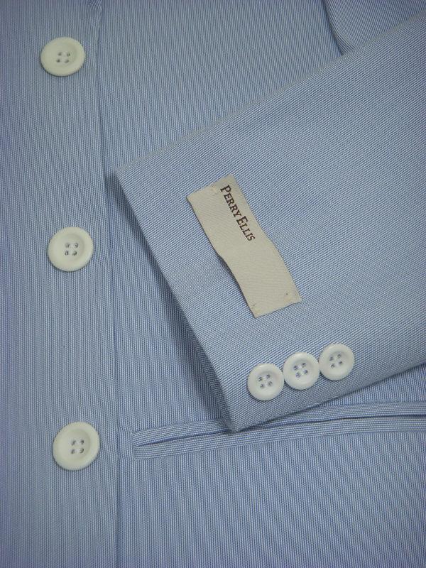 Perry Ellis 1613 65% Micropolyester/ 35% Cotton Boy's Suit - Pincord - Blue